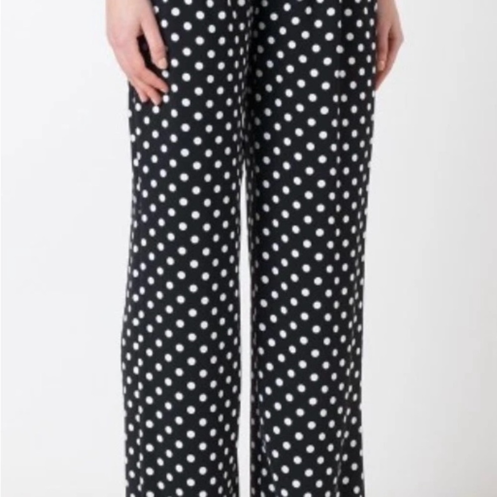 MICHAEL Michael Kors Navy and White Polka Dot Trousers
